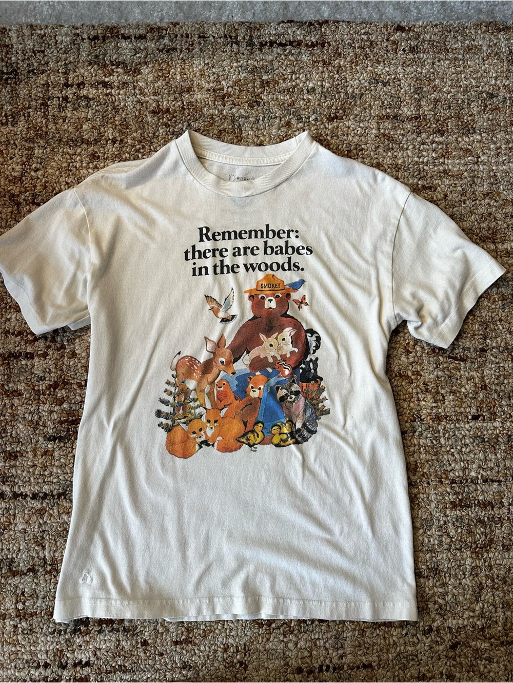Smokey The Bear “Remember: There are babes in the woods” Tee